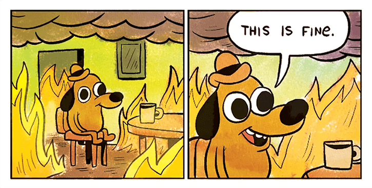 Burnout "This is Fine" meme